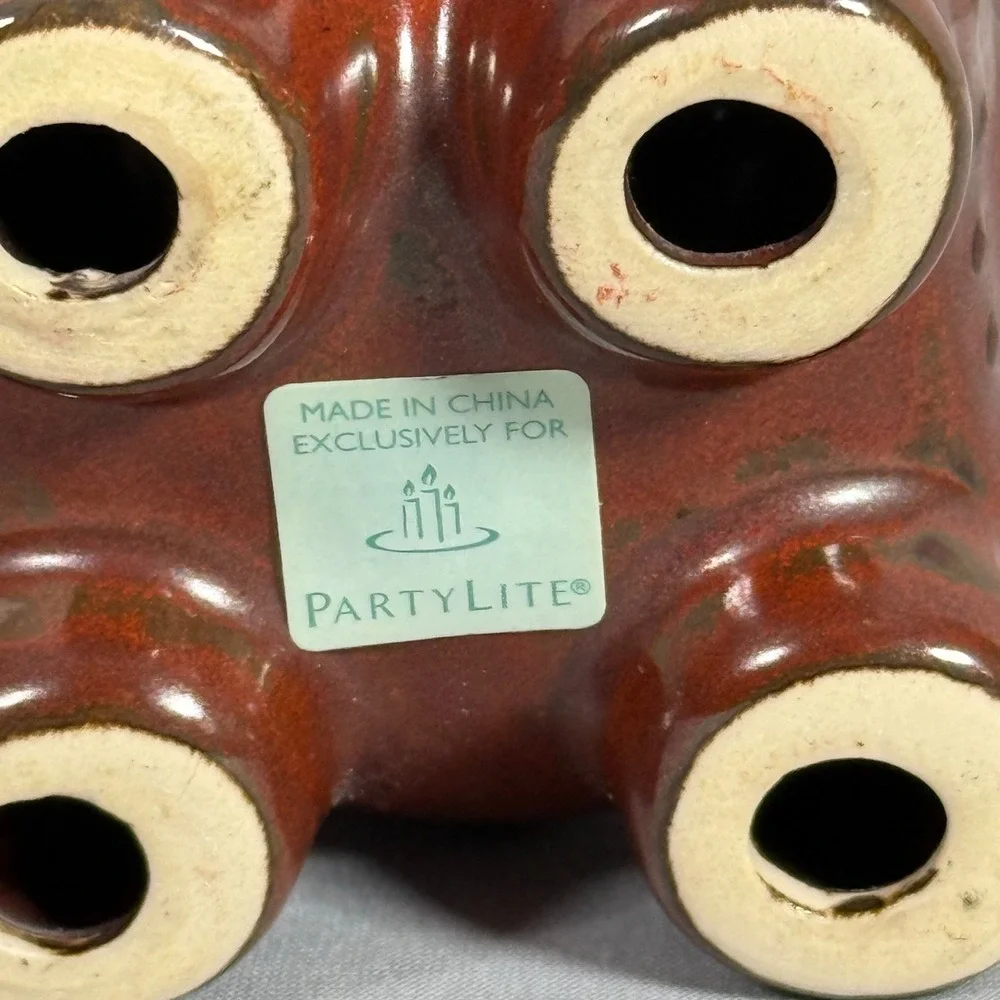 2 Partylite Elephant Votive Tea Light Candle Holders VTG Brown‎ Thai EUC